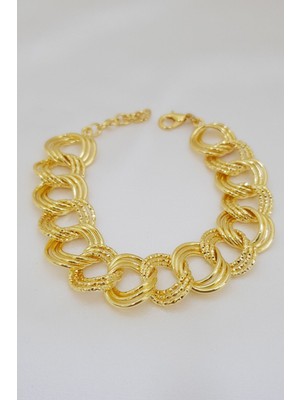 Normadia Altın Renk Çelik Kolye, 22 Ayar Kaplama, Samanyolu Tasarımı, Dayanıklı