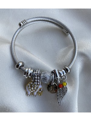 Normadia Şık Kadın Fil Figürlü Charm Bileklik, Zarif ve Özgün Tasarım