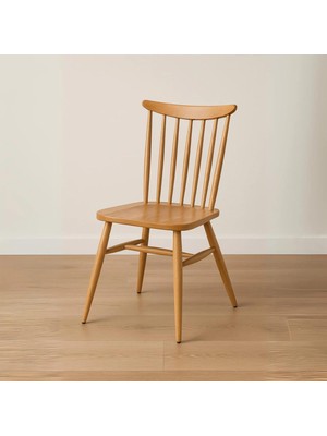 Rustik Ahşap Amerikan Retro Sandalye Cilalı