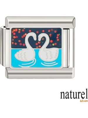 Normadia Şık Italyan Paslanmaz Çelik 9mm Aşk Serisi Charm