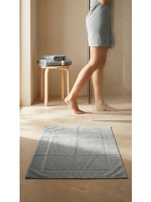 Lumia Studio Lumiastudio %100 Pamuk Gri Çerçeve Banyo Paspas Seti 2li Set 50X70