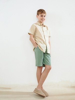 Lc Waikiki Yeni Sezon Beli Lastikli Keten Karışımlı Erkek Çocuk Şort