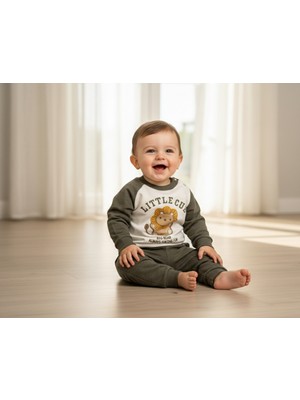 MİNİM Minik Aslan Nakışlı 2 Li Bebek Takım - Günlük - Bayramlık - Özel Gün
