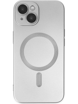 Alem Iphone 14 Plus Kılıf Moshi Lens Magneticsafe Silikon - Gümüş