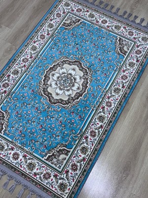 Prayer Rug Dokuma Taban Örgü Püsküleri ve Ipek Kadar Yumuşak Yüzeyiyle Bambu Seccade Namazlık 80X125 cm Hac Ramazan Umre  Çeyiz Hediyesi