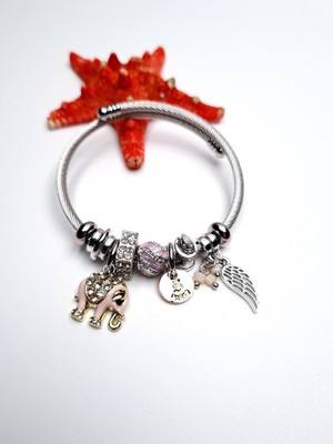 Normadia Sevimli Fil Figürlü Charm Bileklik, Şık ve Renkli Takı Aksesuarı