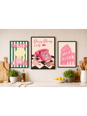 Koi Art Design Modern Mutfak Dekorasyon Siyah/beyaz Premium Kalite Çerçeveli 3’lü Tablo Seti Yüksek Kalite Uv Baskı