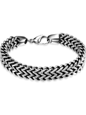 Normadia 12 mm Gri Çelik Erkek Bileklik, Şık ve Dayanıklı Tasarım