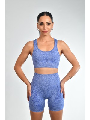 gymphoenix Milano Saks Mavisi Bra Şort Takım