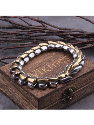 Normadia Şık Nordic Ejderha Tasarımlı 316 Çelik Bileklik, Modern ve Dayanıklı