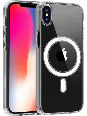 Alem Iphone x Kılıf Magneticsafe Şeffaf Silikon - Şeffaf