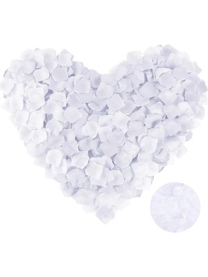 Buğz Beyaz Renk Gül Yaprağı Şekilli Konfeti 1 Paket 100 Adet