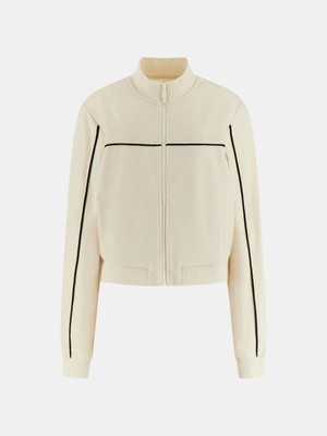 Guess Clara Tam Fermuarlı Kadın Beyaz Sweatshirt V6GQ09K3001-G047