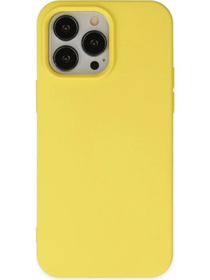 Alem Iphone 15 Pro Kılıf Nano Içi Kadife Silikon - Sarı
