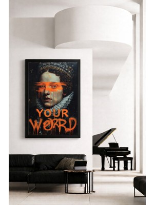 Koi Art Design Siyah Çerçeveli Tek Parça Modern Sanat Temalı Yüksek Kalite Uv Basklı Tablo