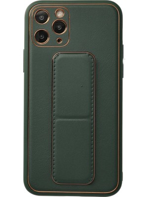Alem Iphone 11 Pro Kılıf Coco Deri Standlı Kapak - Yeşil