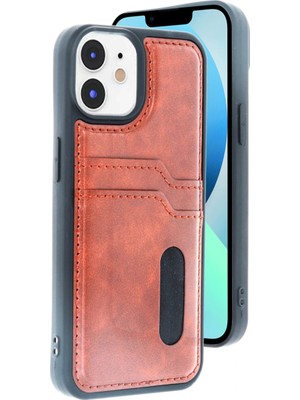 Alem Iphone 11 Kılıf Sara Kartvizitli Deri Kılıf - Taba