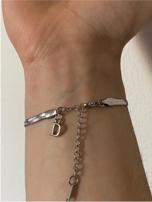 Normadia D Harfli 316L Çelik Italyan Bileklik, Şık ve Dayanıklı Takı