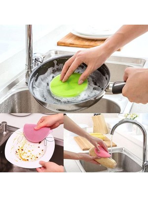 Tükenmeyen Silikon Bulaşık Süngeri Çok Amaçlı Bez Tutacak 2 Adet
