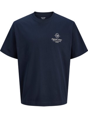 Jack & Jones Erkek Gögüs Logo Baskili Tisört - Niagara