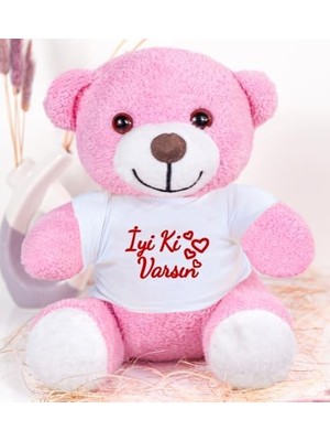 20-25 cm Tişörtlü Pelüş Ayıcık, 20 Cm, Yumuşak Ayıcık, Sevgiliye Hediye,ayı,peluş Ayıcık,plush Toys,oturan Ayı,ofis Hediyesi,renkli Ayıcık,iyi Ki Varsın,tişörtlü,ayıcık (Pembeayı)