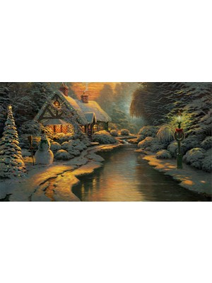 Mushen Studio Mushen Studıo Kar ve Noel Manzara Kanvas Tablo