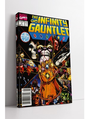 Mushen Studıo Infinity Gauntlet Marvel Çizgi Roman Kapak Tasarımı Epik Kozmik Savaş Temalı Kanvas Tablo