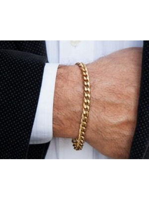 Normadia Şık Erkek Çelik Bileklik, Altın Kaplama Tasarımı, Modern ve Dayanıklı