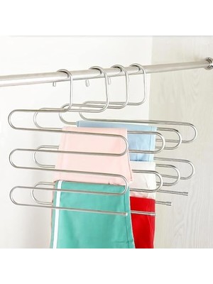 Metal Pantolon Eşarp Askısı 5 Katlı Askı - 3 Adet