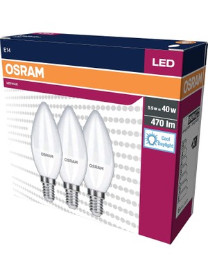 LED Klasik Mum Lamba Beyaz Işık 470 Lamba E14 3'lü