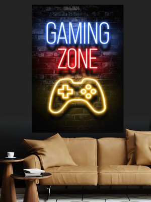 Mushen Studio Mushen Studıo Gaming Zone Dekoratif Kanvas - Mdf Ahşap Tablo