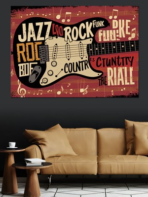 Mushen Studio Mushen Studıo Caz Rock Poster Dekoratif Kanvas - Mdf Ahşap Tablo