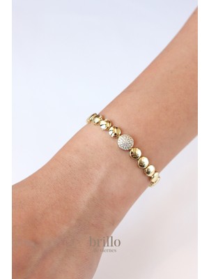 Normadia Şık 14K Altın Renkli Çelik Zirkon Taşlı Bileklik, Tarzınızı Tamamlar