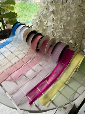 Helvacıoğlu Çikolata Şifon Kurdeleler, 12 Renk Çeşitli Ebatlarda, 90 Metre, 4.5 cm Genişliğinde.