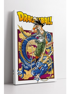 Mushen Studio Mushen Studıo Dragon Ball Goku ve Shenron Anime Kanvas Tablo Efsanevi Ejderha Temalı Renkli Manga Duvar Dekoru
