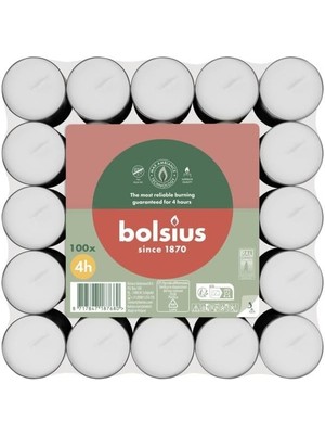 Tealight Mum 100’LÜ, 4 Saat Uzun Yanma Süreli, Dumansız & Parfümsüz, Beyaz Dekoratif Mum, Doğal Bitki Mumu, Yağı Içermez