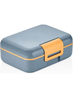 2 Katlı Bento Öğle Yemeği Kutusu, 1.6 Litre, 3 Bölmeli, Bpa Içermeyen Pp Plastik, Çatal Bıçak Kaşık Hediyeli (Gri)