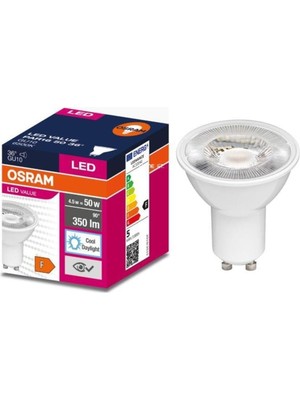 LED Ampul, Reflektör, GU10, Gün Işığı Beyazı, 6500K, Kısılabilir Değil, 36°