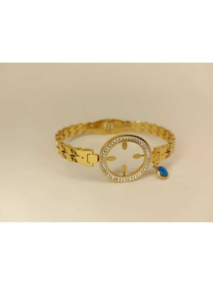 Normadia Parlak Çeyrek Takılan Paslanmaz Çelik Kelepçe, Şık ve Dayanıklı Tasarım