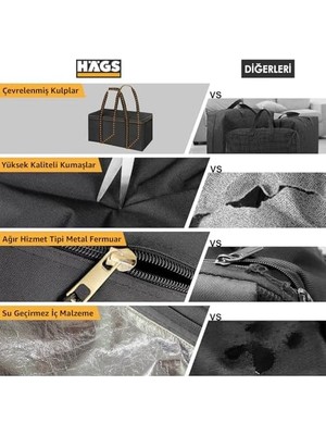 Bahçe Mobilya Yastığı, Minderi Saklama Çantası Hurç, Yatak, Yorgan, Yastık Organizer, Düzenleyici, Depolama Hurcu, Çantası, Büyük Boy - 275 Lt Siyah