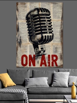 Mushen Studio Mushen Studıo Açık Mikrofon Kayıt Stüdyo Dekoratif Kanvas - Mdf Ahşap Tablo
