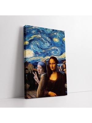 Mushen Studio Mushen Studıo Ressamlardan Mona Lisa Inci Küpeli Kız Çığlık Van Gogh Soyut Kanvas Tablo