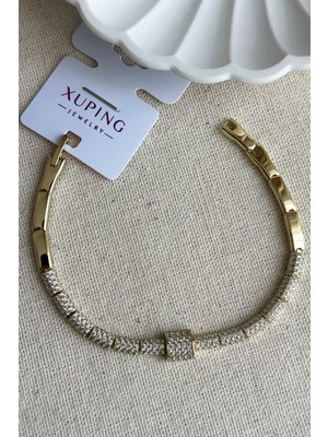 Normadia 17 cm Taşlı Silindir Zincir Kadın Bileklik, Şık ve Zarif Takı