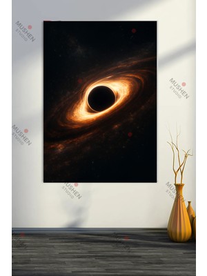 Mushen Studio Mushen Studıo Uzay Temalı Kara Delik Dekoratif Kanvas Tablo - Interstellar Esintili Modern Tablo