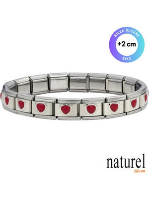 Normadia Şık Unisex Italyan Charm Paslanmaz Çelik Bileklik, Zarif Takı Seçeneği