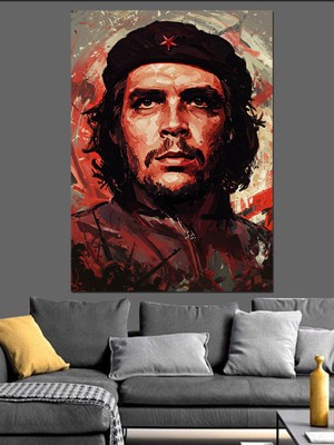 Mushen Studio Mushen Studıo Devrim Ateşi Portresi Che Guevara Dekoratif Kanvas - Mdf Ahşap Tablo