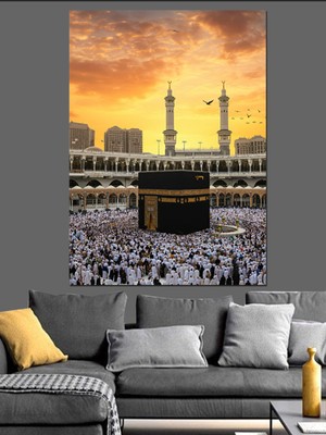 Mushen Studio Mushen Studıo Kutsal Mekanın Güzelliği Kabe Dekoratif Kanvas - Mdf Ahşap Tablo