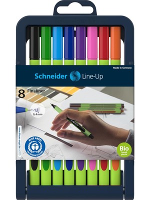 -Up Fineliner (Çizgi Kalınlığı 0,4 Mm, Biyo Bazlı Plastik, Mavi Melek ile Ödüllendirilmiştir) 8 Adet, Çeşitli