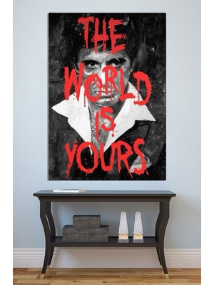 Mushen Studio Mushen Studıo Scarface The World Is Yours Modern Kanvas Tablo Uv Baskı Yüksek Kalite Duvar Tablosu