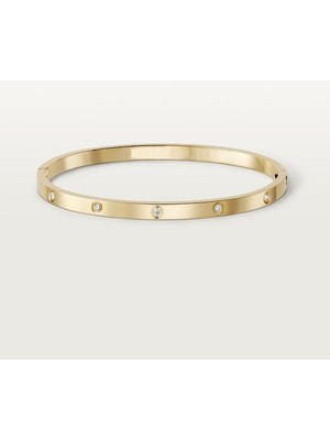 Normadia Şık Kadın Çelik Kelepçe Pırlantalı Bileklik, Zarif ve Parlak Tasarım